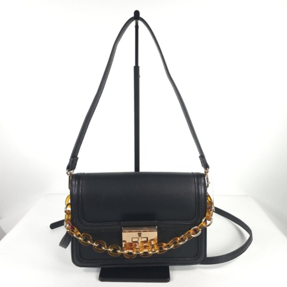 NWT ALDO Faux Leather Toggle Closure‎ Shoulder Bag & Crossbody Chain Detail